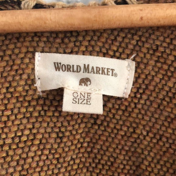 World Market multicolored belted shawl wrap poncho - Picture 9 of 12